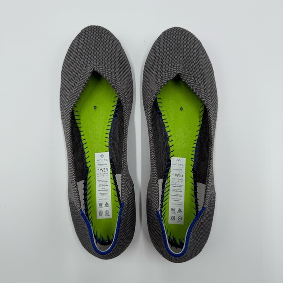 Rothy's Women’s The Flat Pebble Gray Elegant SlipOn Ballet Slippers 5.5 Washable - Picture 8 of 12